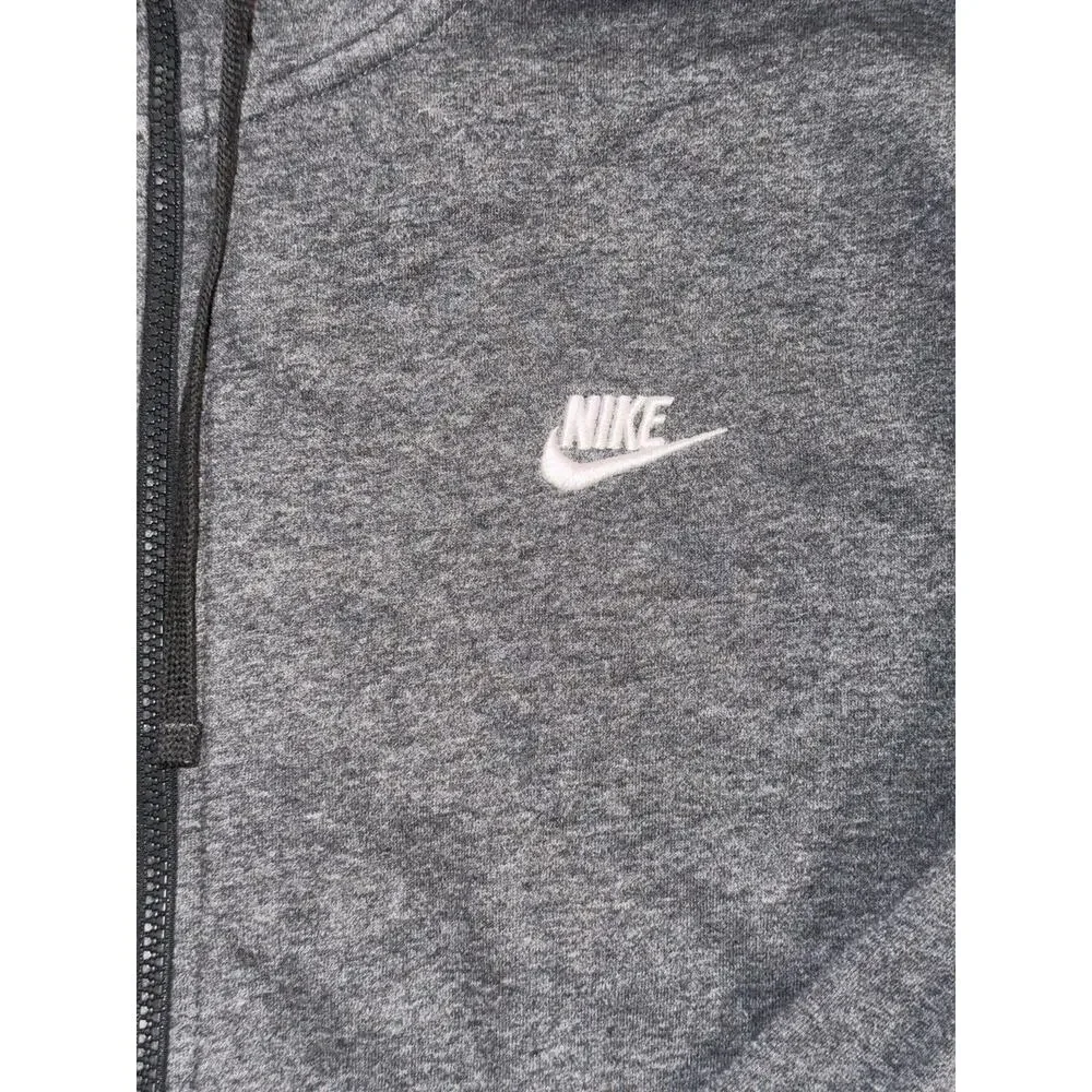 Nike Men’s Heather Gray Embroidered Full-Zip Hoodie Size XL